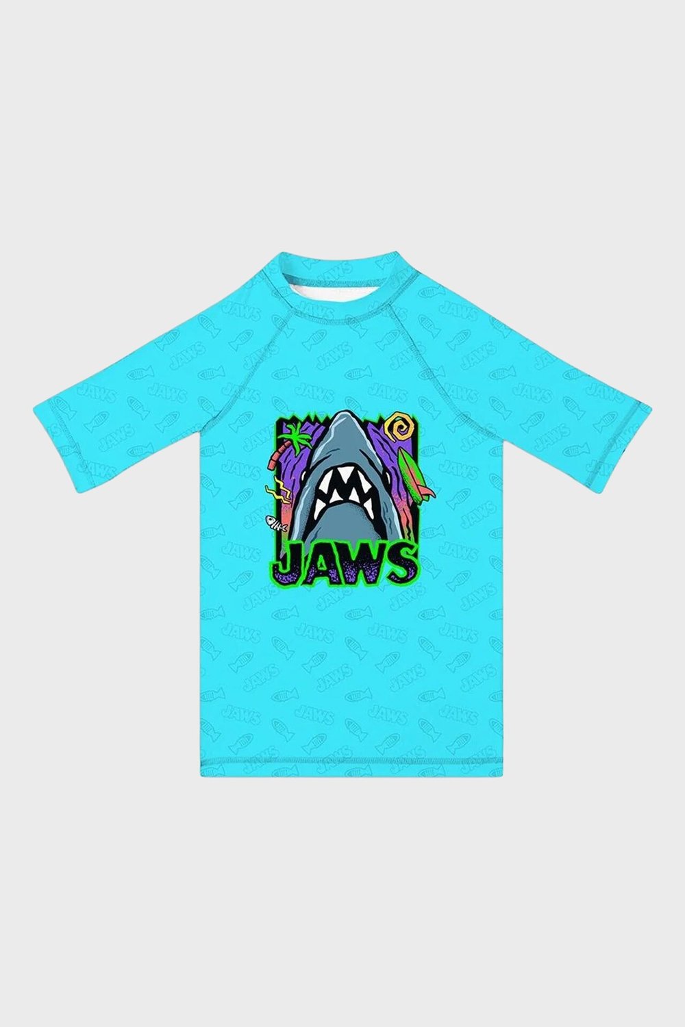Sharko Baskılı Uv Korumalı Kısa Kollu Mayo Erkek Çocuk T Shirt ST2632100001 MAVİ
