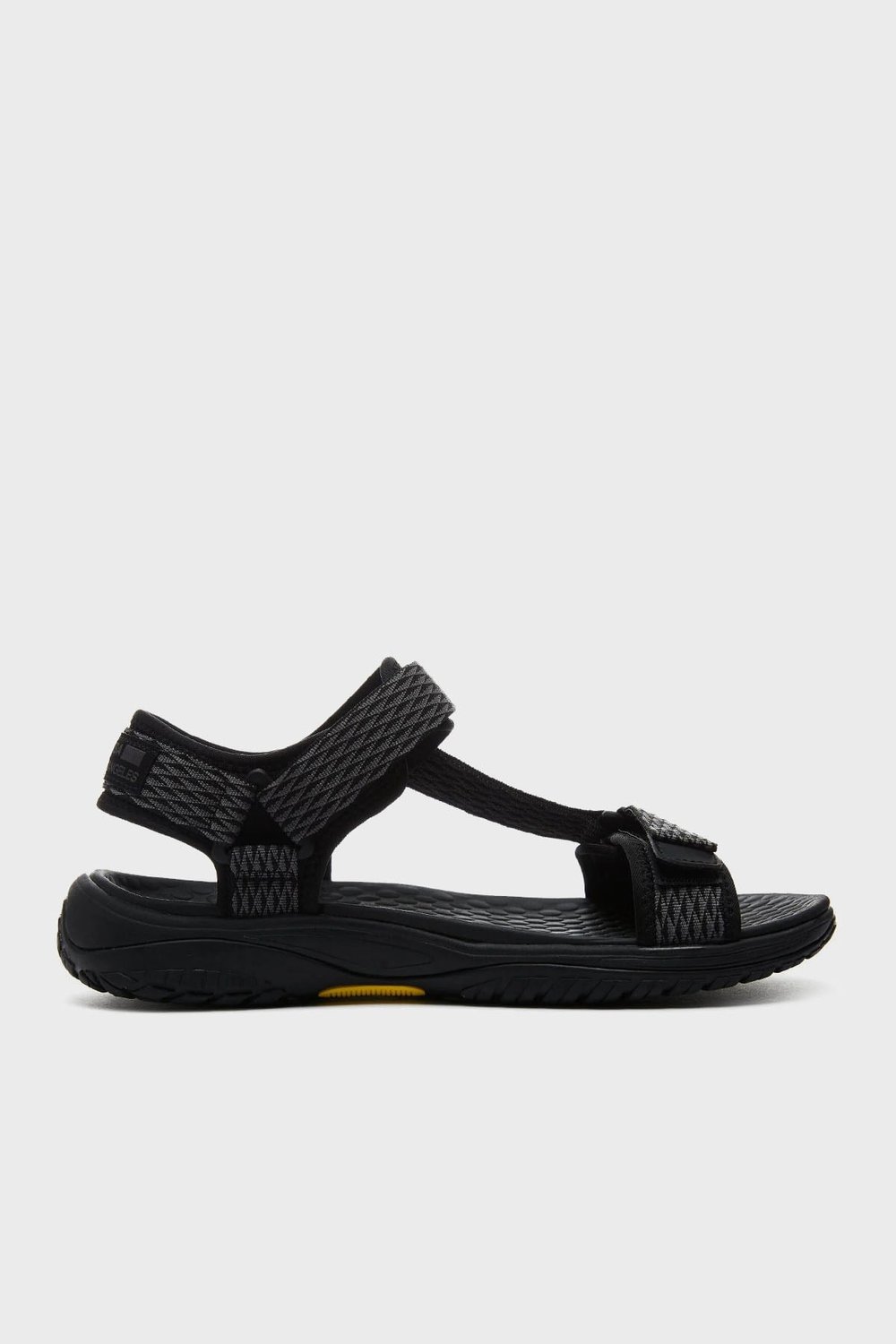 Skechers Lomell Logolu Cırt Cırtlı Erkek Sandalet 204351 BKGY SİYAH-GRİ
