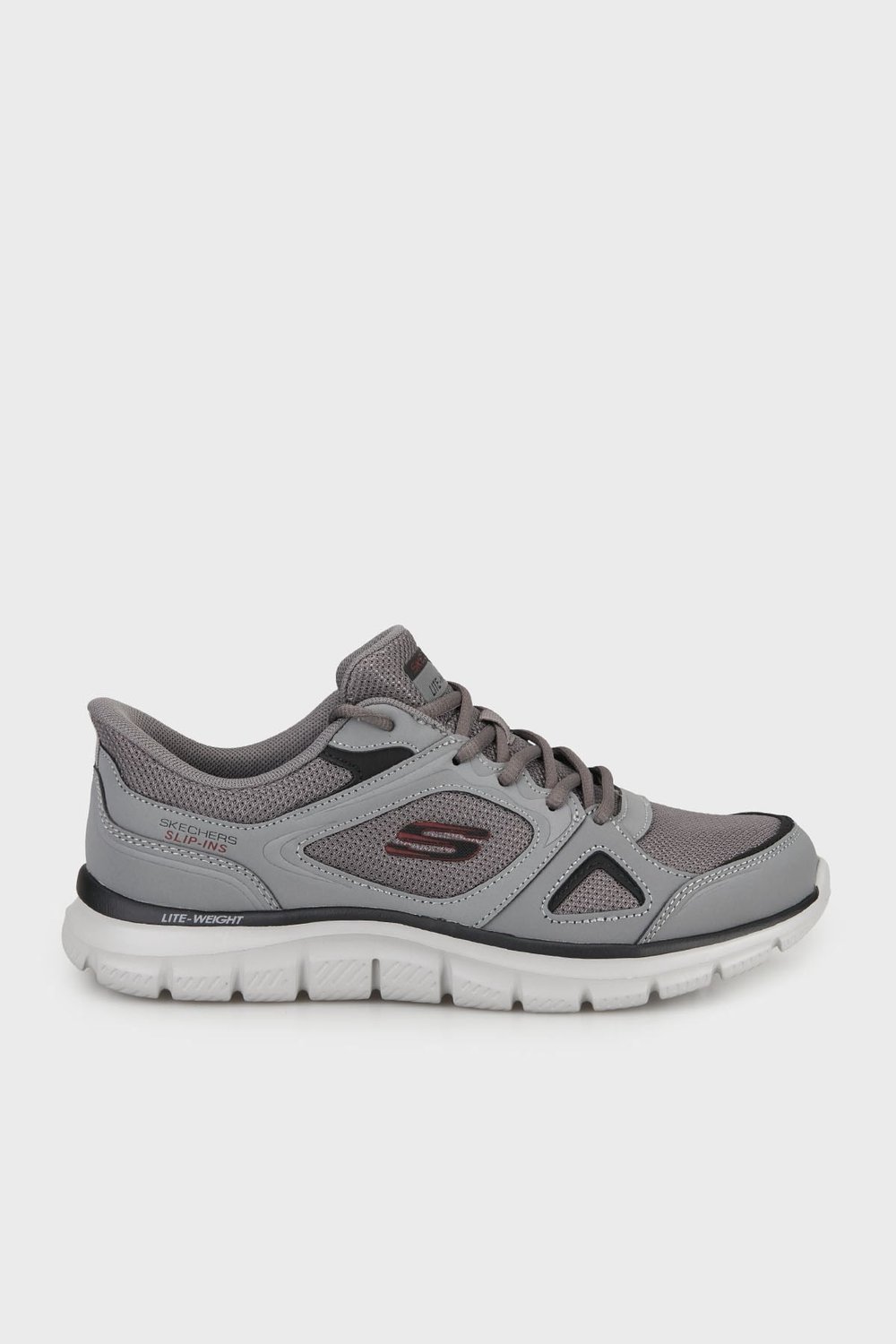 Skechers Track Logolu Sneaker Erkek Ayakkabı 233039TK CCRD GRİ-KIRMIZI