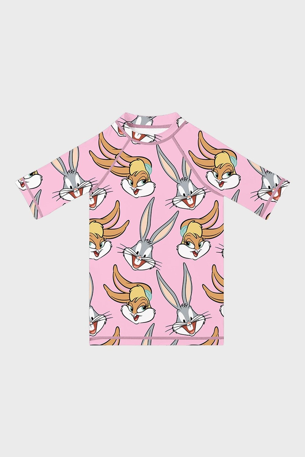 Slipstop Lunabun Baskılı Uv Korumalı Kısa Kollu Mayo Kız Çocuk T Shirt ST2611070001 PEMBE