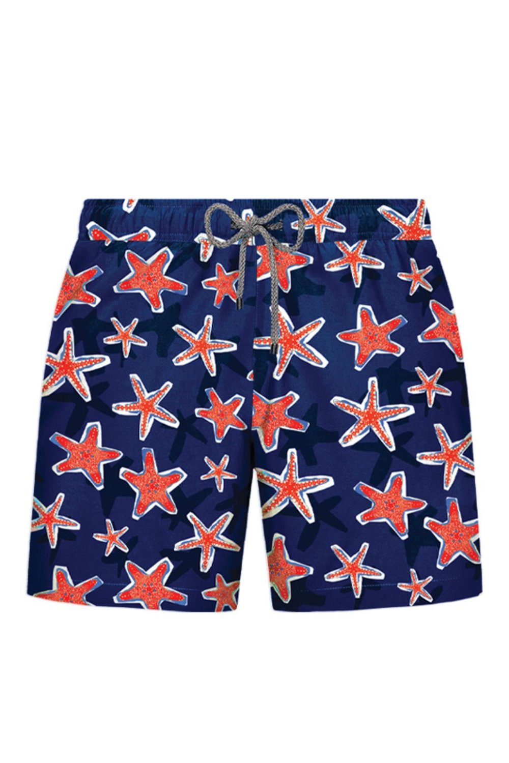 Starfish Desenli Hızlı Kuruyan Erkek Mayo Short JFSSSWL81 LACİVERT-KIRMIZI