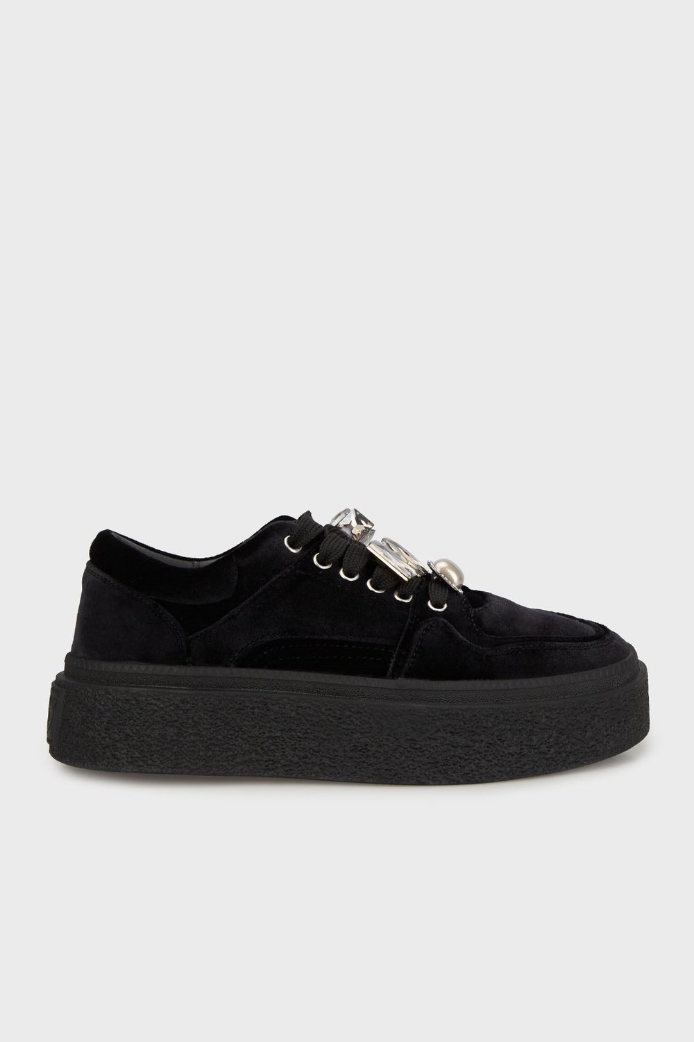 Taş Detaylı Süet Sneaker Kadın Ayakkabı 38925K475 SİYAH