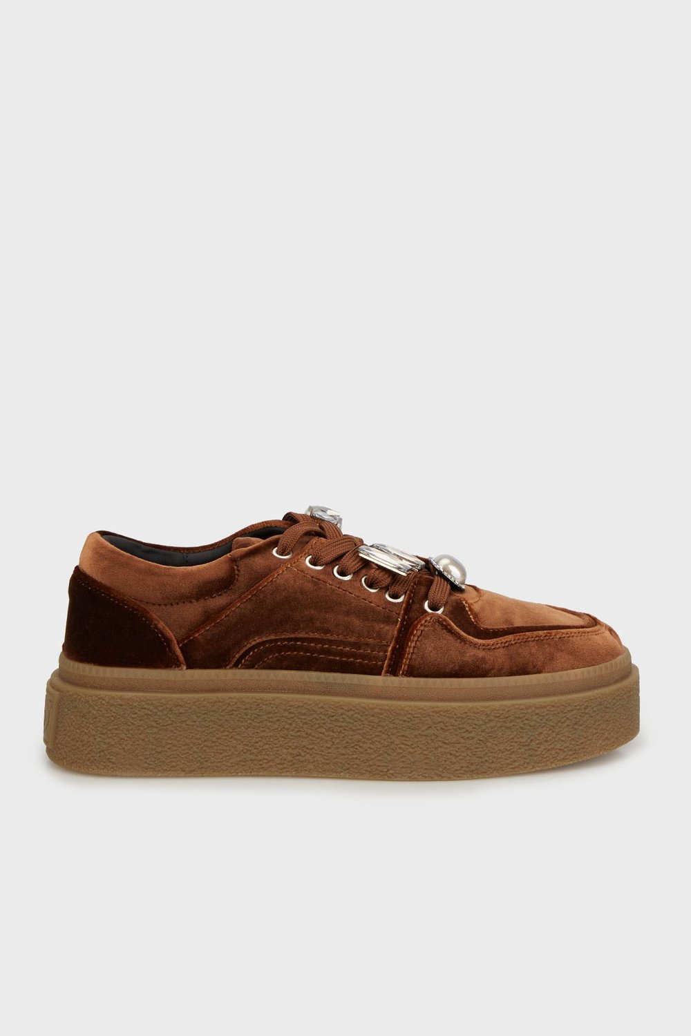 Taş Detaylı Süet Sneaker Kadın Ayakkabı 38925K475 KAHVE