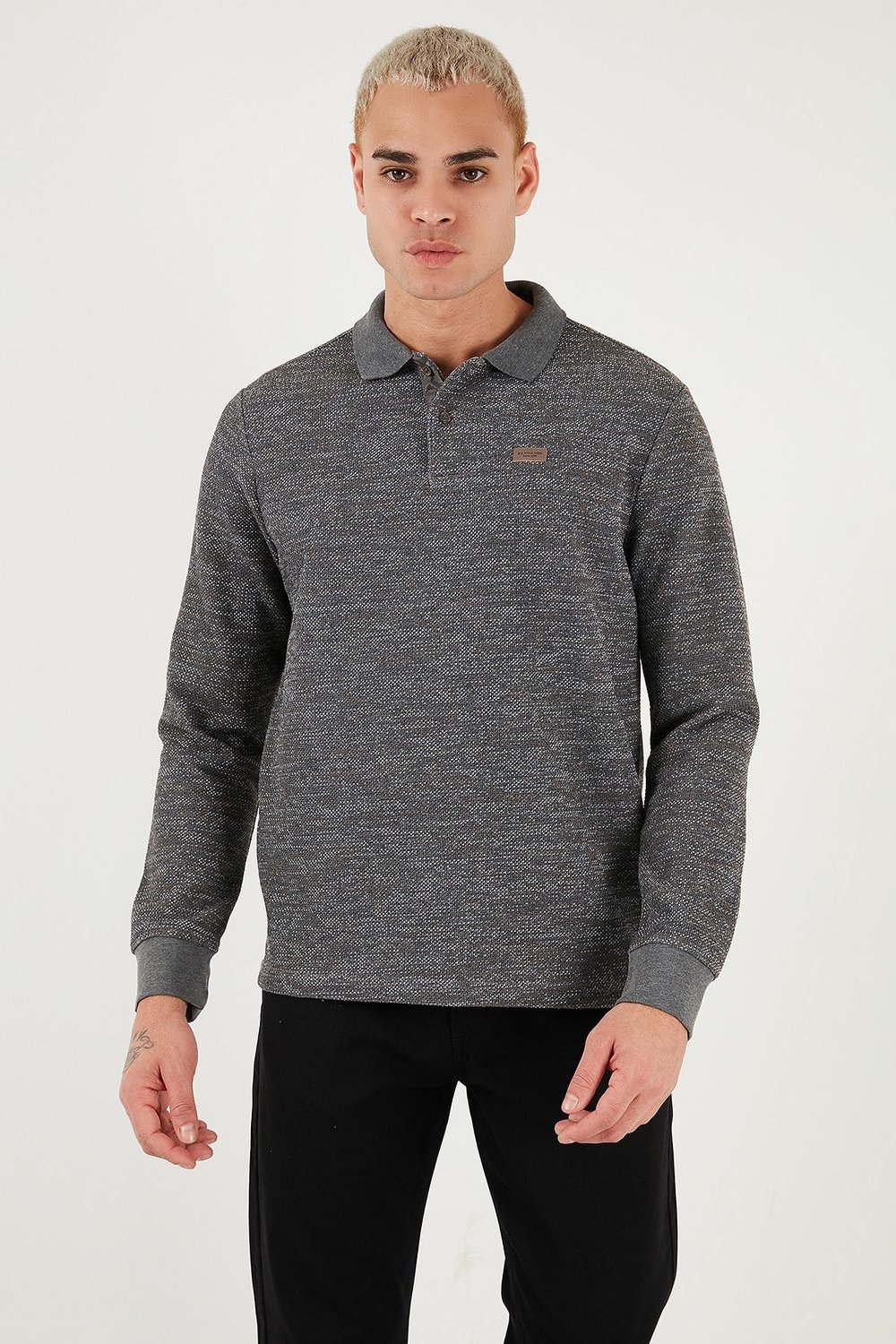 U.S. Polo Regular Fit Logolu Erkek Sweat G081SZ0822226326 GRİ MELANJ