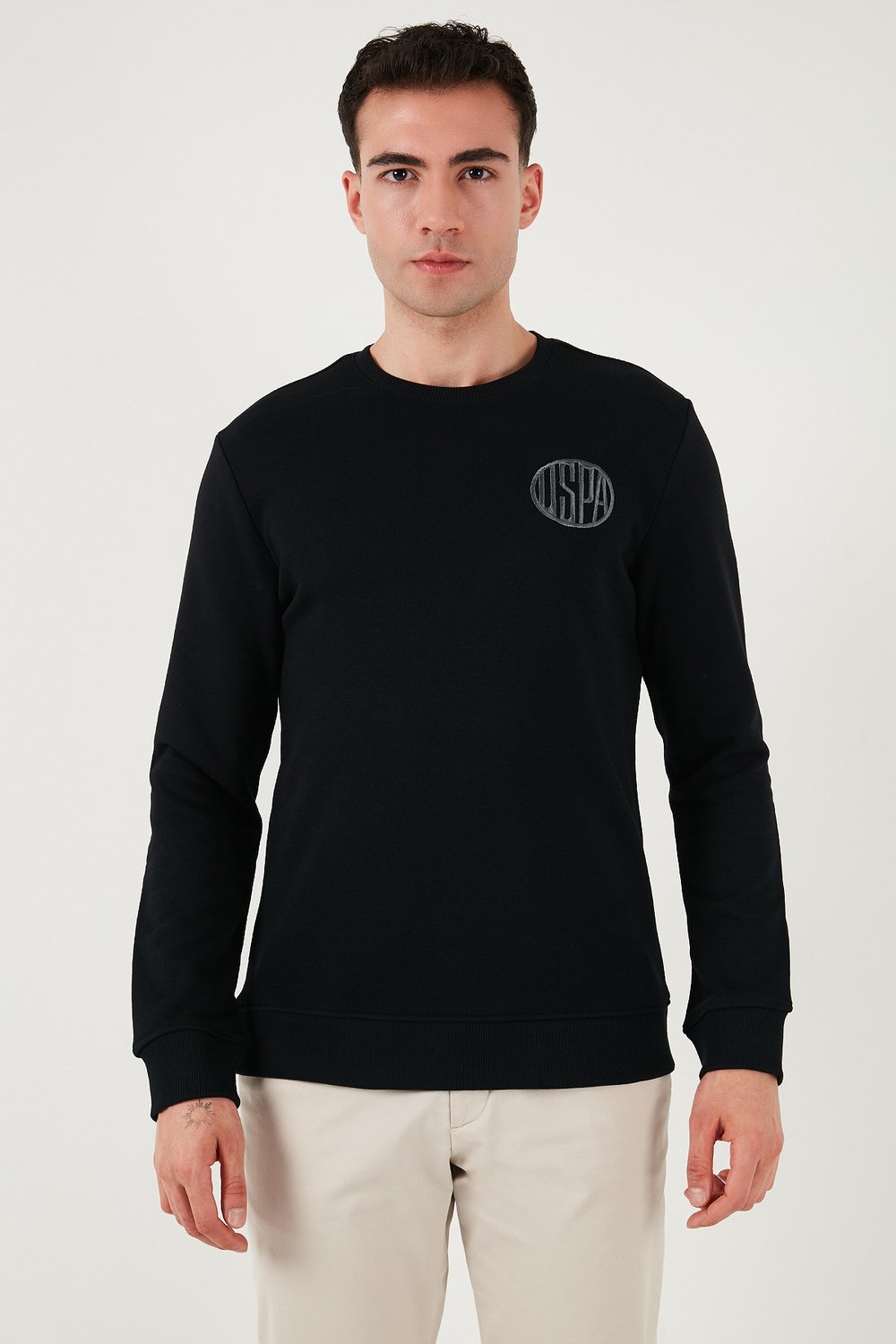 U.S. Polo Pamuklu Regular Fit Logolu Bisiklet Yaka Erkek Sweat G081GL0822237377 SİYAH