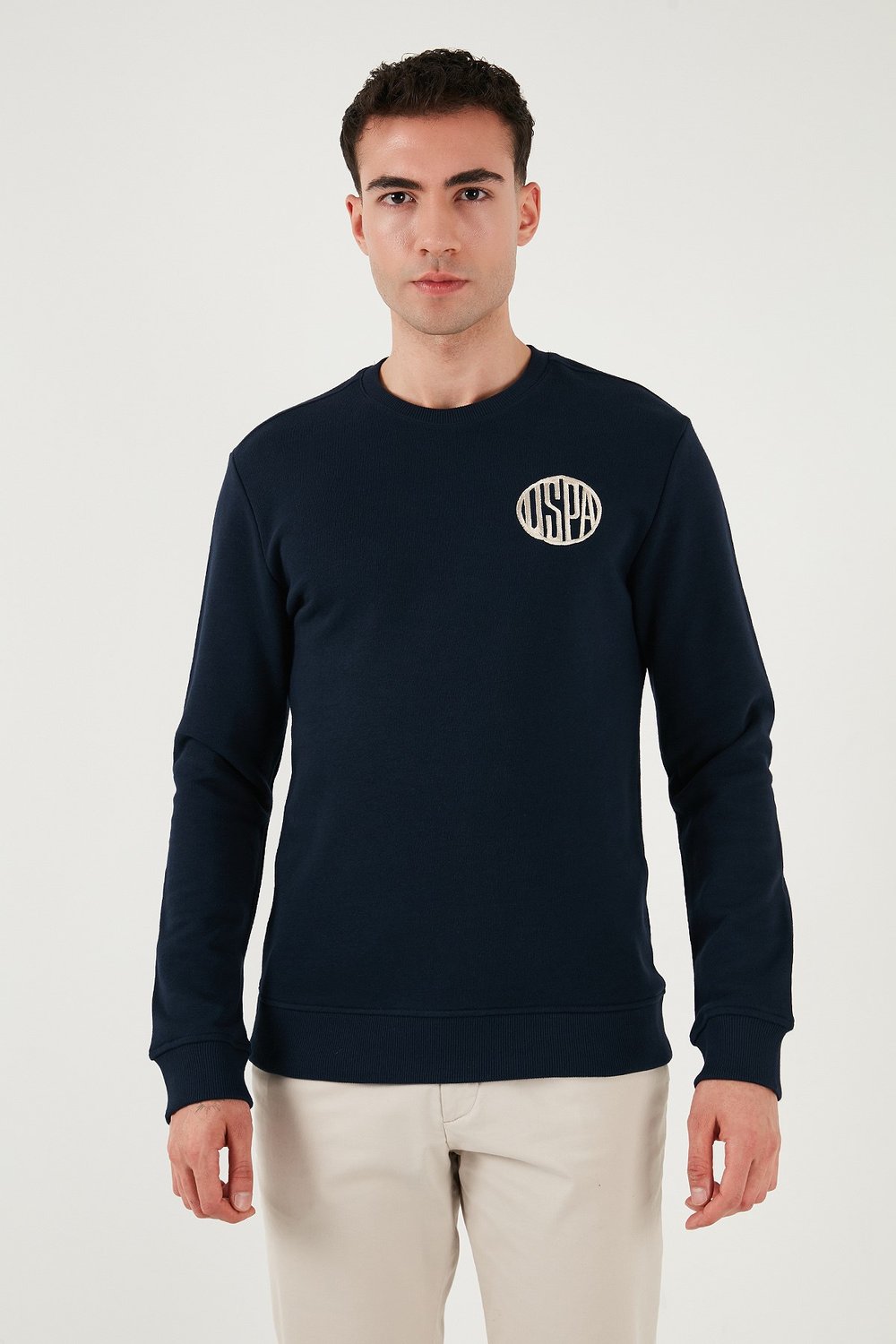 U.S. Polo Pamuklu Regular Fit Logolu Bisiklet Yaka Erkek Sweat G081GL0822237377 LACİVERT