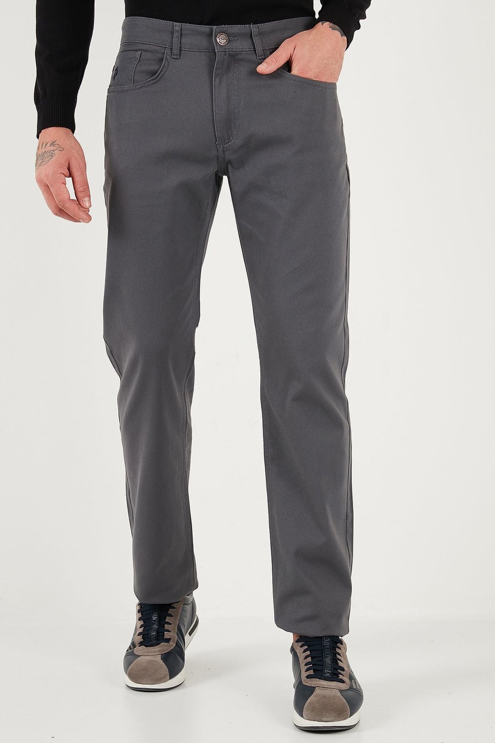 U.S. Polo Pamuklu Regular Fit Logolu Erkek Pantolon G081GL0782238677 GRİ