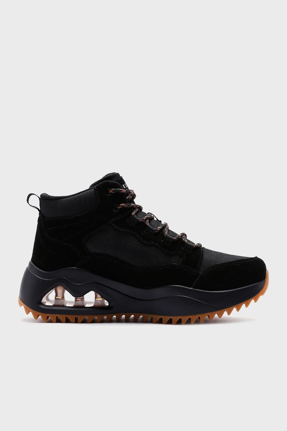 Uno Peaks-Street Hikes Kalın Tabanlı Süet Detaylı Bilekli Kadın Bot 177550 BBK SİYAH