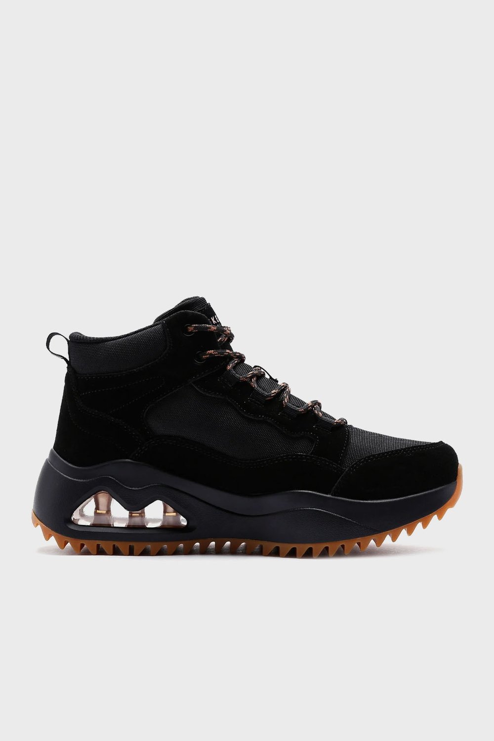 Uno Peaks-Street Hikes Kalın Tabanlı Süet Detaylı Bilekli Kadın Bot 177550 BBK SİYAH