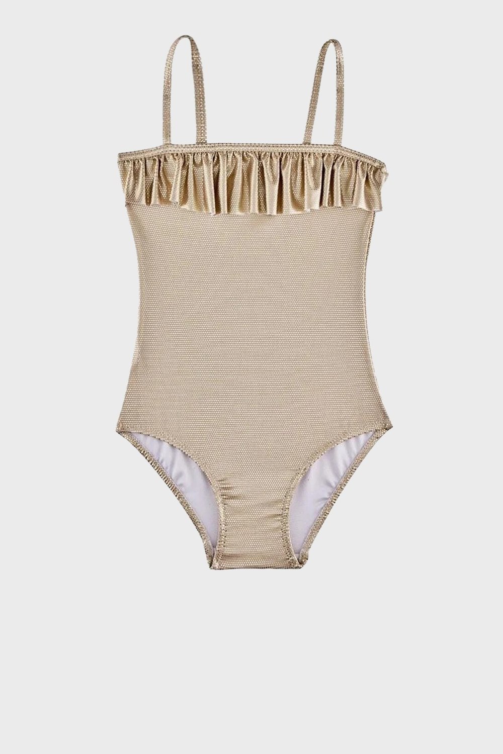 Zelma Gold Junior İnce Askılı Hızlı Kuruyan Uv Korumalı Kız Çocuk Mayo SM2614000103 ALTIN