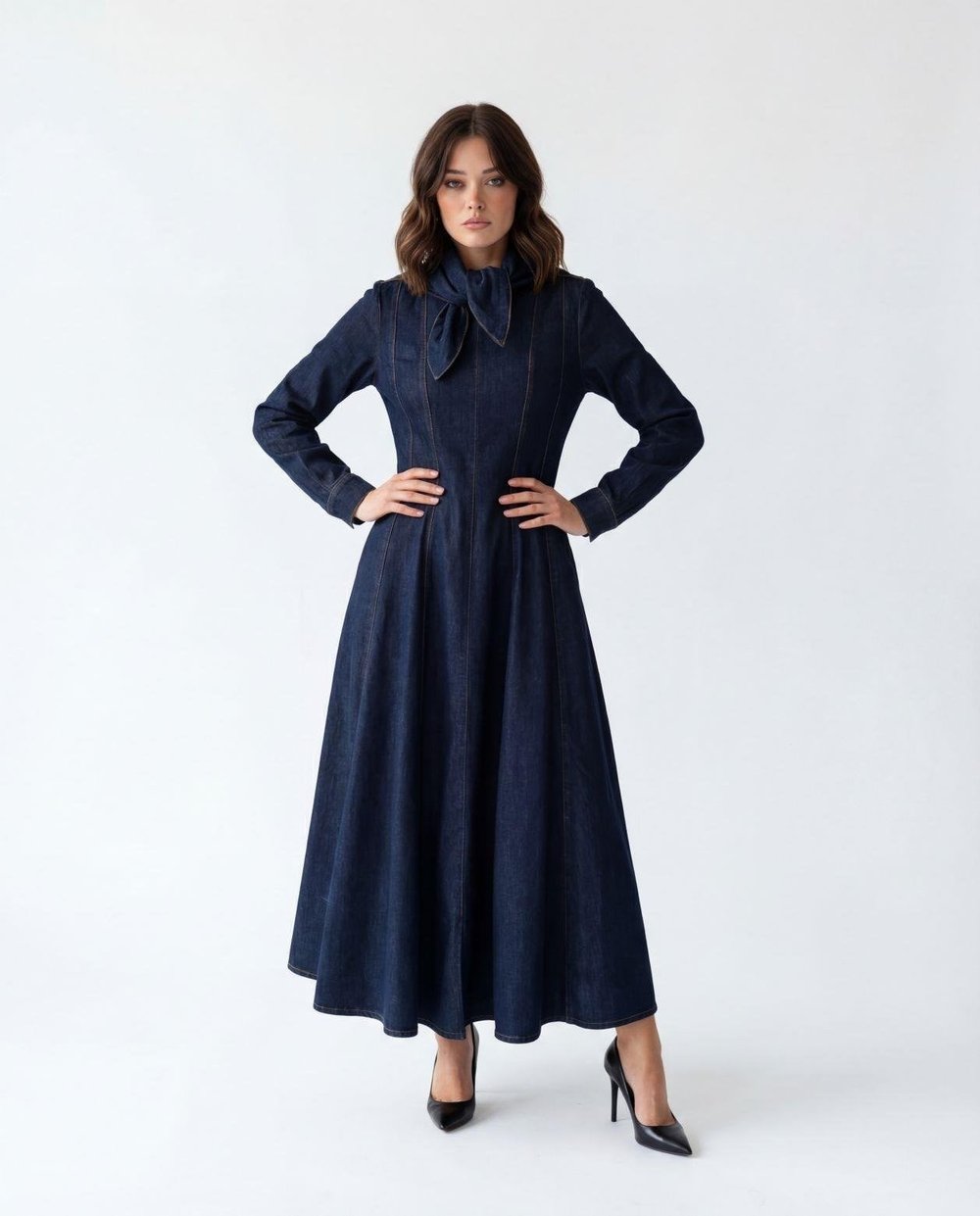 7551 KOT ELBİSE-DARK BLUE