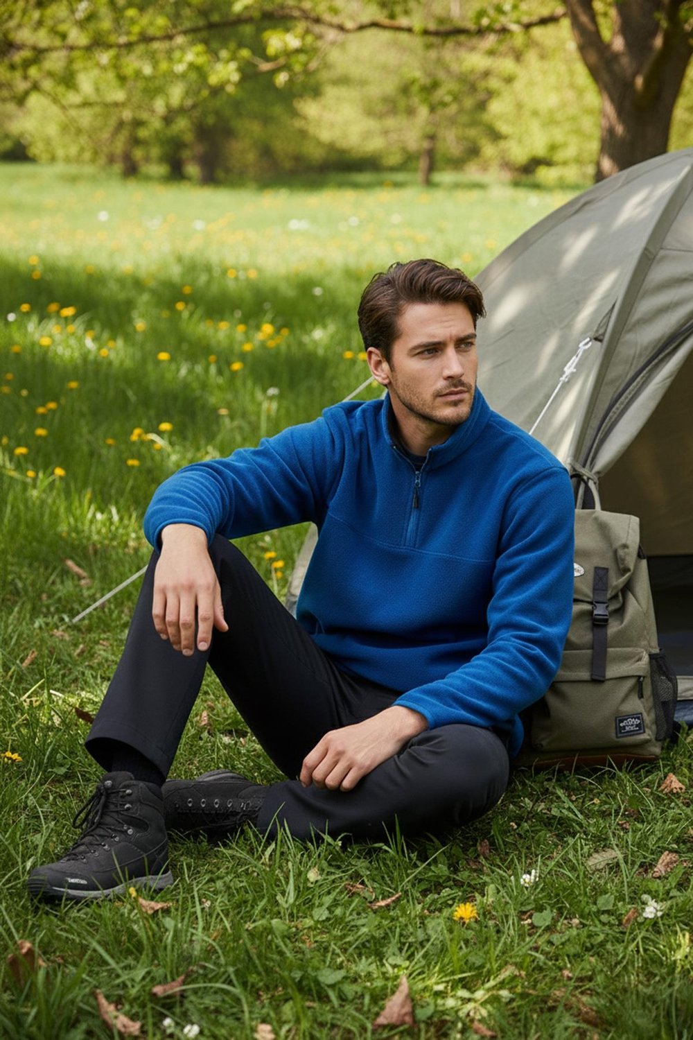 Buratti Slim Fit Anti-Pilling Tüylenme Yapmayan Bato Yaka Kışlık Şardonlu Erkek Polar 5906001 Saks-Saks