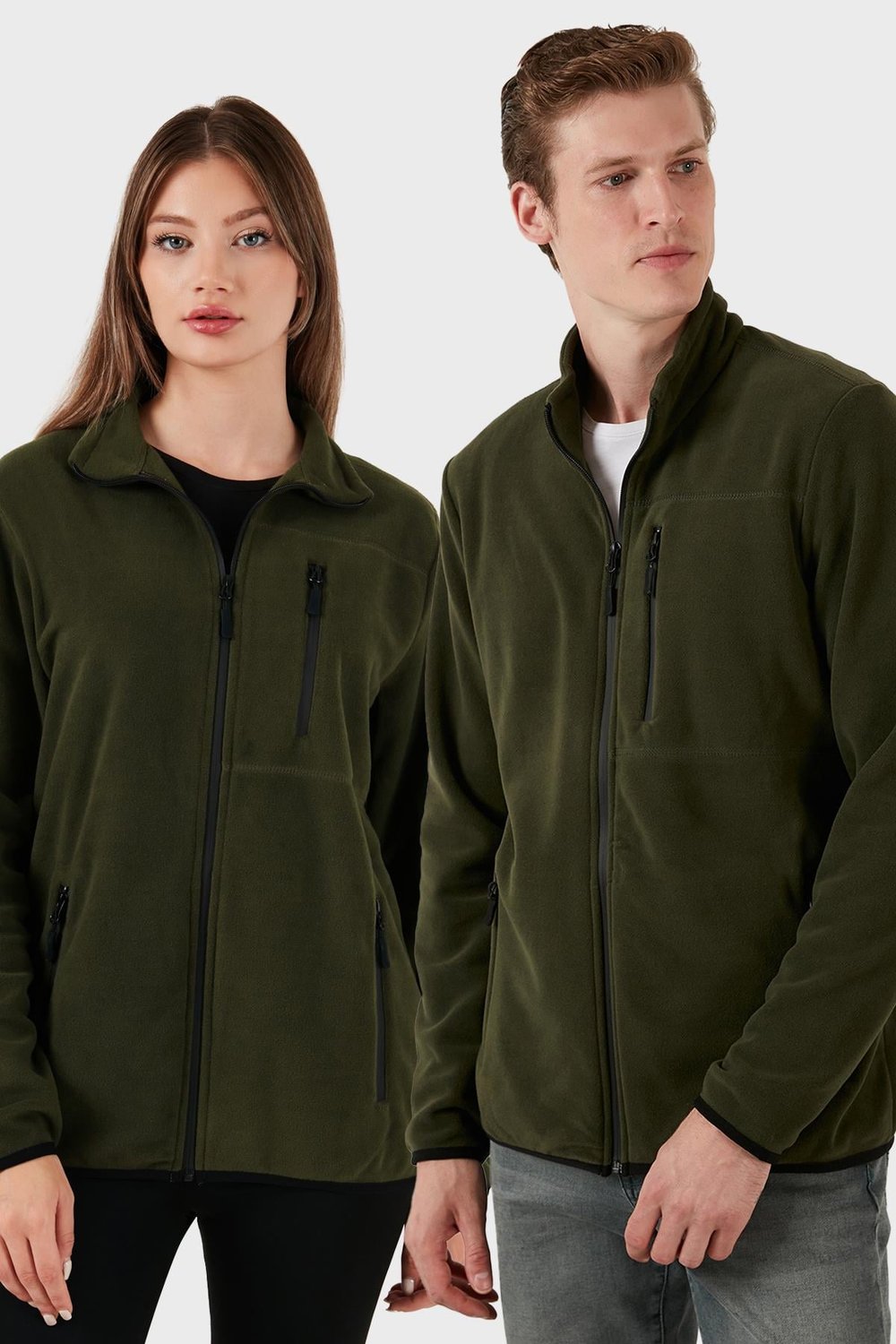 Buratti Slim Fit Cepli Fermuarlı Anti-Pilling Tüylenme Yapmayan Soğuk Geçirmez Polar Unisex Hırka 5906028S1 HAKİ