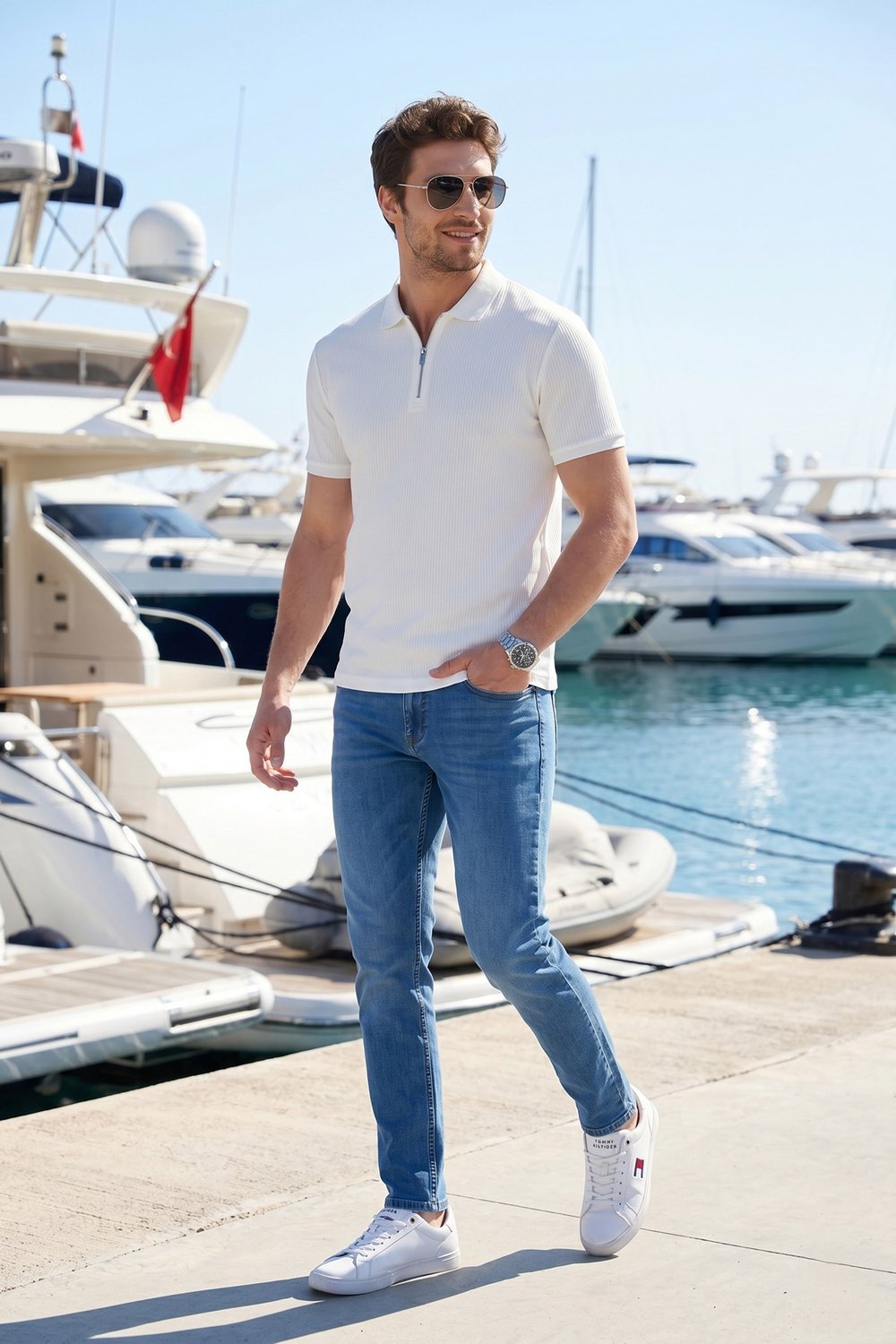 Pamuklu Normal Kalıp Jeans Erkek Kot Pantolon 2203C50PARMA MAVİ