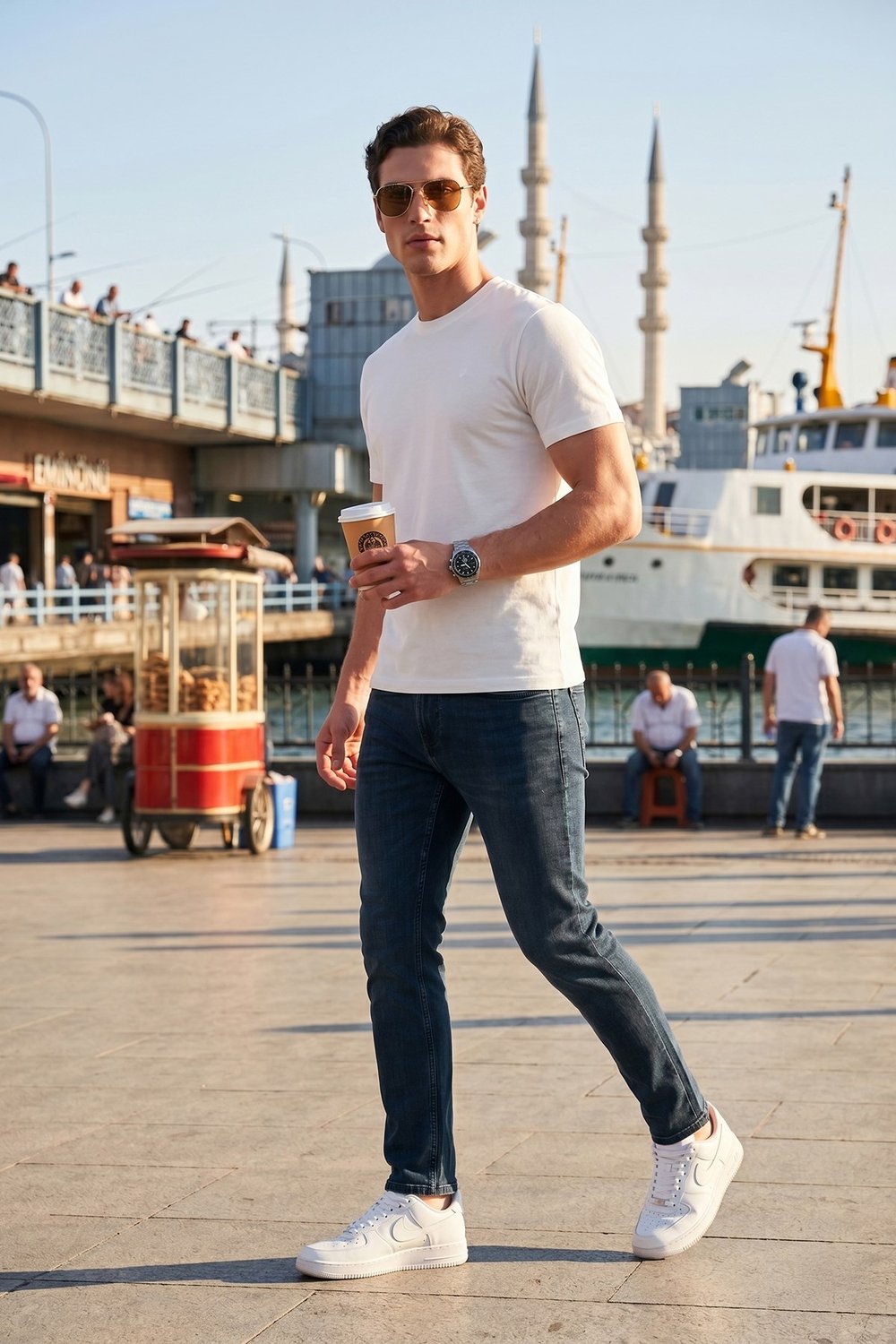 Pamuklu Normal Kalıp Normal Bel Jeans Erkek Kot Pantolon 2213C58PARMA MAVİ-HAKİ