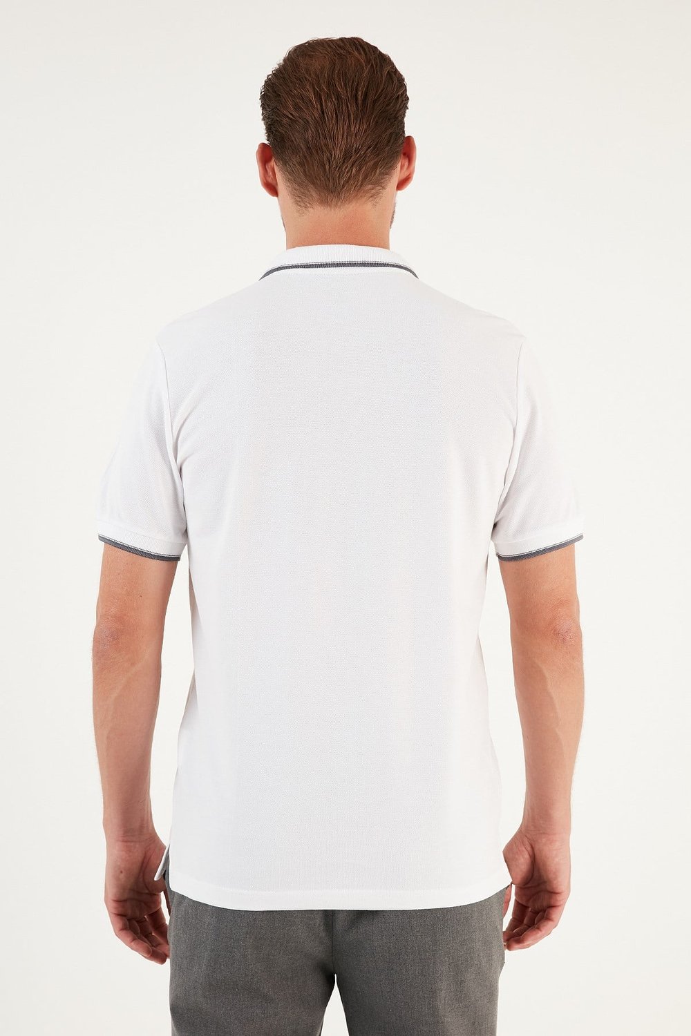 Pamuklu Regular Fit Şerit Detaylı Düğmeli Polo Yaka 3'lü Paket Erkek T Shirt 5902118S3 SİYAH-BEYAZ-HAKİ