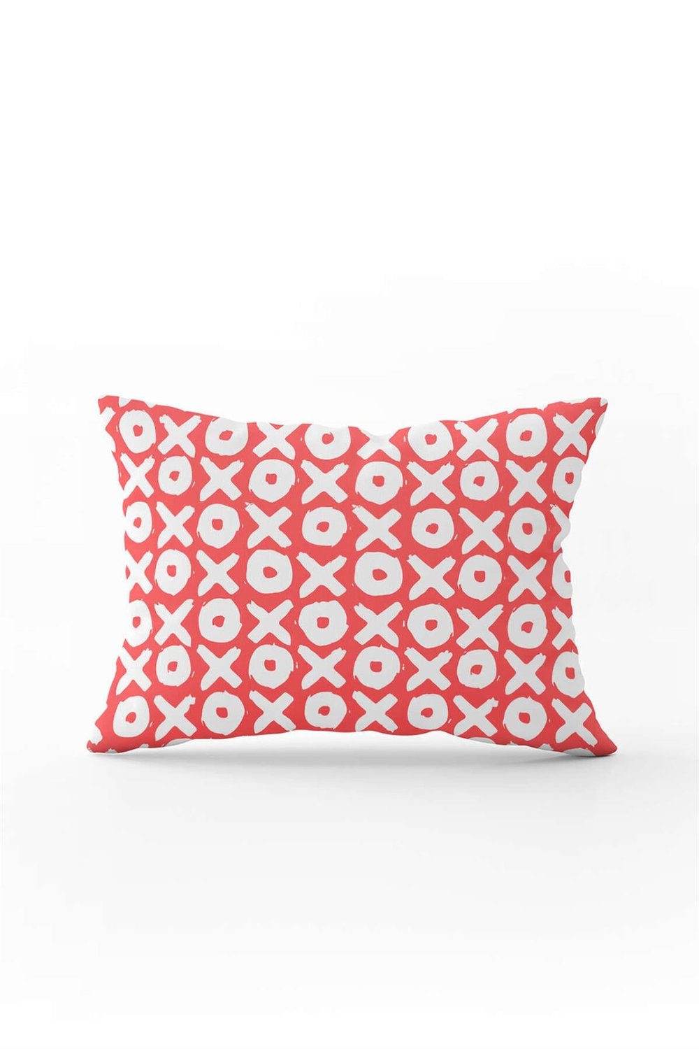 Beyaz Pembe Modern Sevgililer Günü Temalı Dijital Baskılı Kırlent Kılıfı CGH945-3550 Çift Tarafı Baskılı