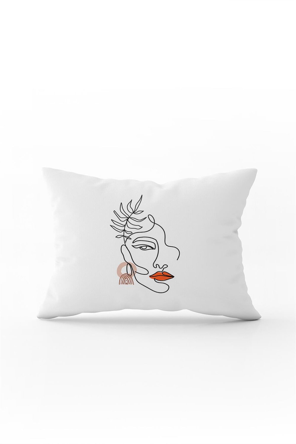 Beyaz Siyah Modern Silüet Figür Desenli Dijital Baskı Kırlent Yastık Kılıfı CGH519-3550 Çift Tarafı Baskılı