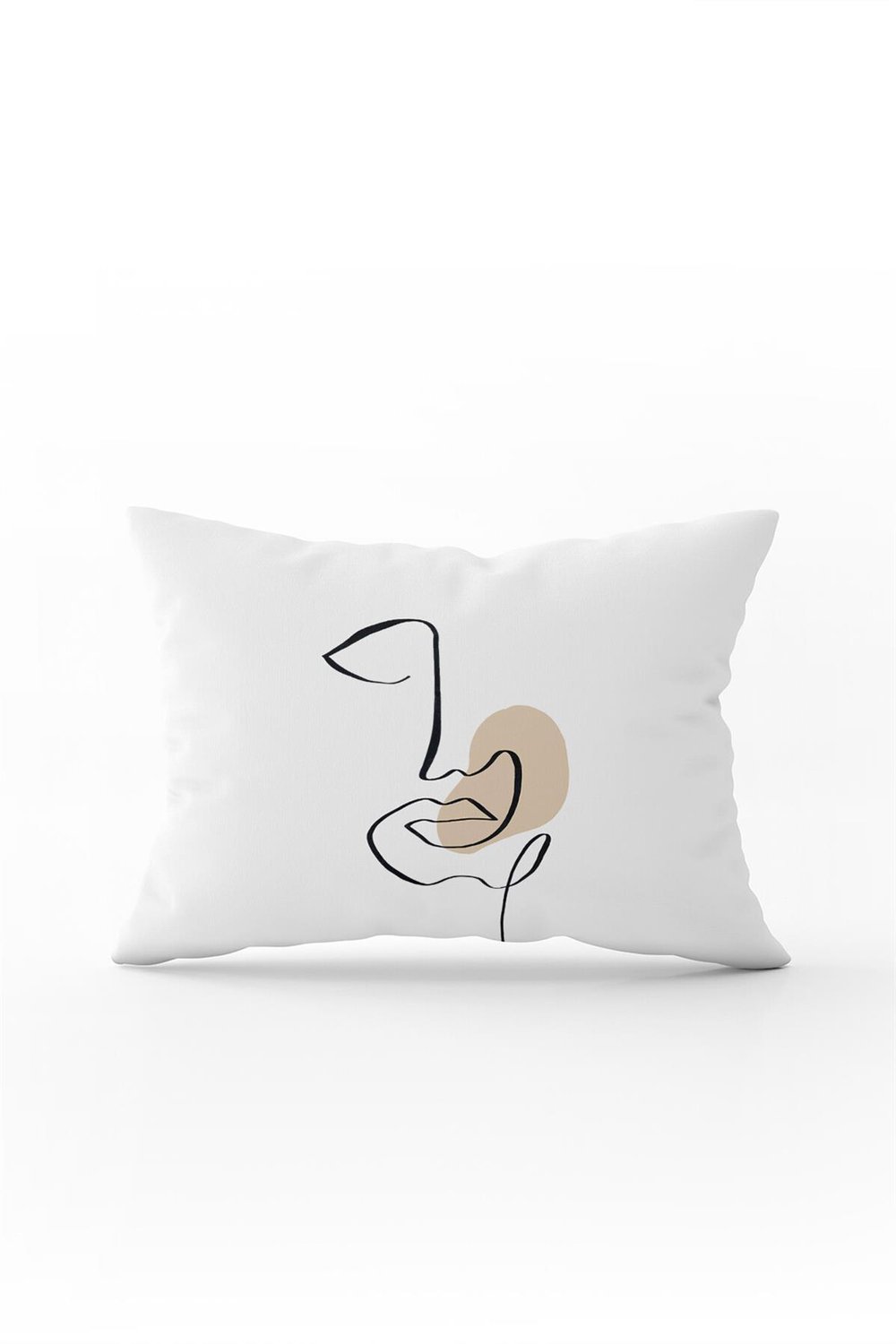 Beyaz Siyah Modern Silüet Figür Desenli Dijital Baskı Kırlent Yastık Kılıfı CGH511-3550 Çift Tarafı Baskılı