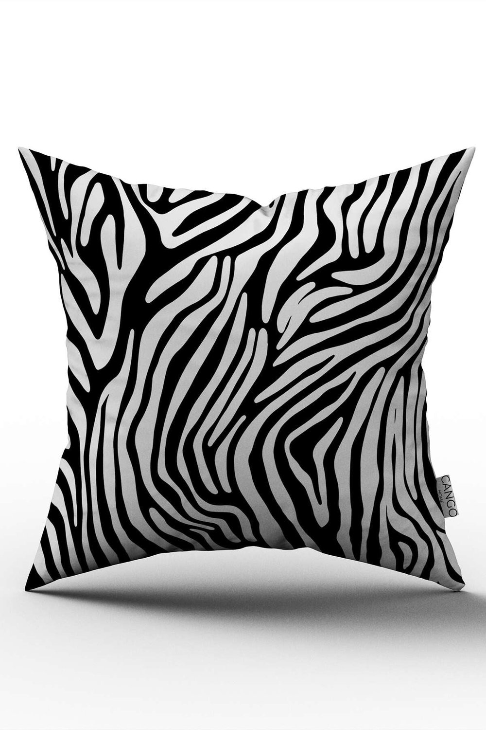 Çift Taraflı Siyah Beyaz Zebra Desenli Dijital Baskı Kırlent Yastık Kılıfı - CGH386-CT