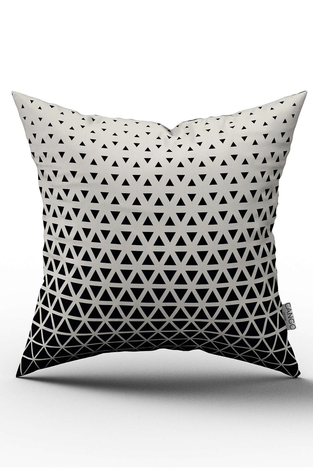 Çift Taraflı Siyah Krem Geometrik Modern Kırlent Yastık Kılıfı - CGH135-CT