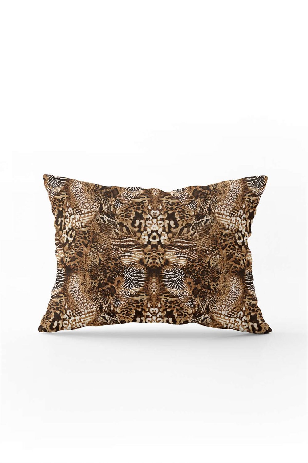 Kahverengi Beyaz Yılan Leopar Zebra Desenli Dijital Baskı Kırlent Yastık Kılıfı - CGH369-3550 Çift Tarafı Baskılı