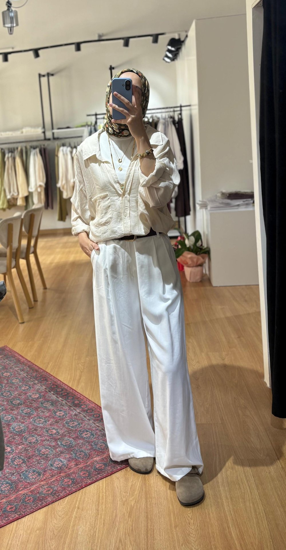 BEYAZ PALAZZO PANTOLON