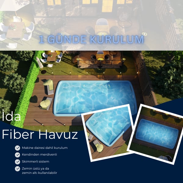 İda Fiber Havuz 4x8 mFiber HavuzDefne HavuzIDA4X8