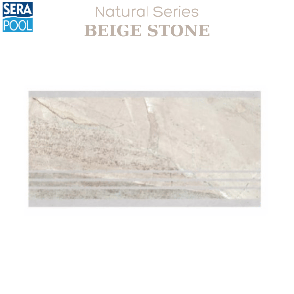 Porselen Çizgi Taşma Tutamak 33x66x1,80 cm - Beige StonePorselen TutamakSerapoolBS3366HSH