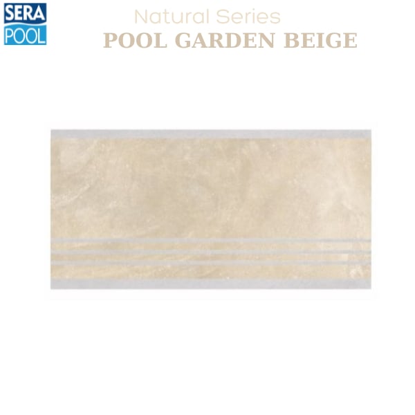 Porselen Çizgi Taşma Tutamak 33x66x1,80 cm - Pool Garden BeigePorselen TutamakSerapoolPGB3366HSH