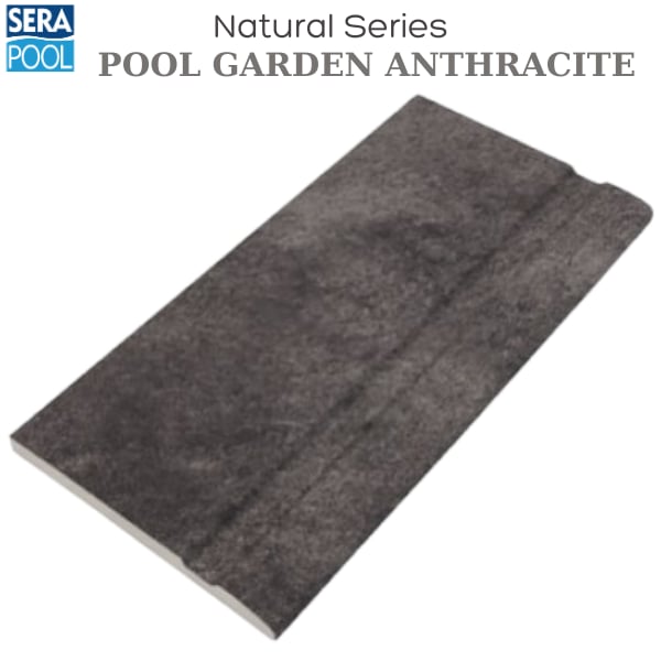 Porselen Tutamak 25x50 cm - Pool Garden AnthracitePorselen TutamakSerapoolPGAH