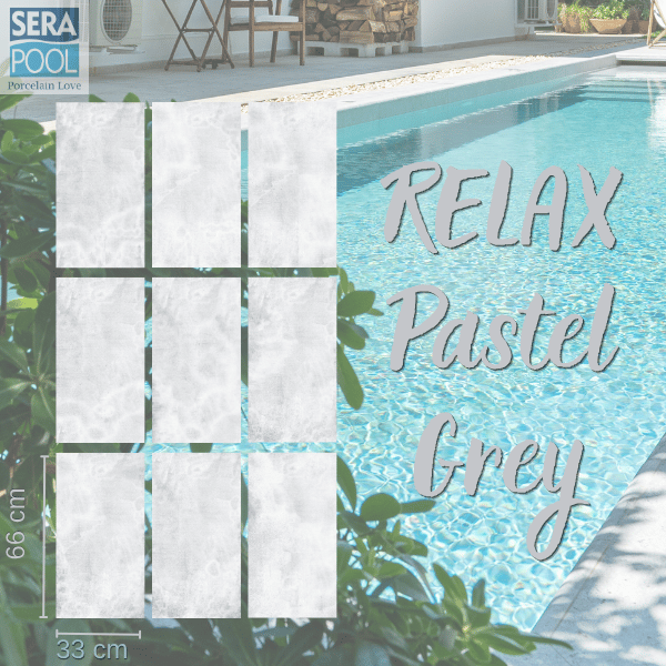 Serapool  Relax Pastel Grey Porselen Havuz KarosuPorselen Havuz İçi KarolarSerapoolRPG3366