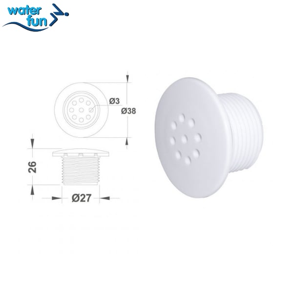 Waterfun WF 2211B Dokuz Delikli Blower NozuluJakuzi & Spa EkipmanlarıWater Fun43016123002