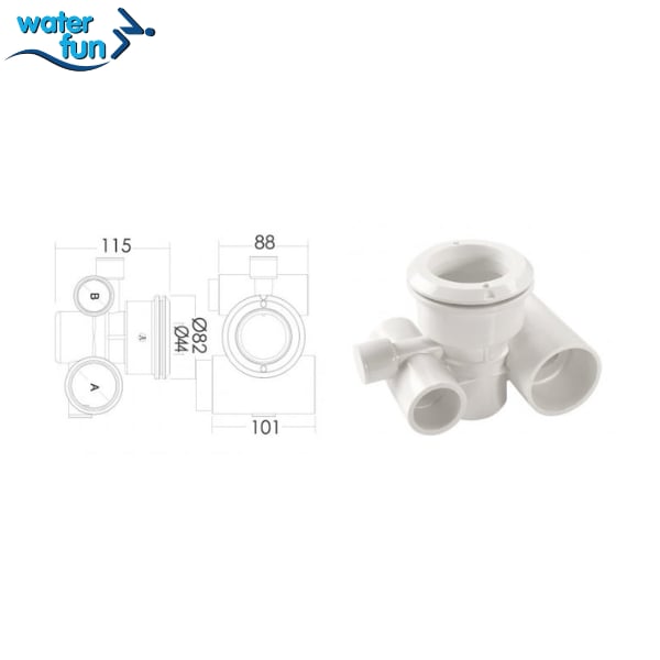 WF 0031 Ø32 mm Hava Ve Ø50 Su Çıkışlı Jakuzi Jet GövdesiJakuzi & Spa EkipmanlarıWater Fun43015123006