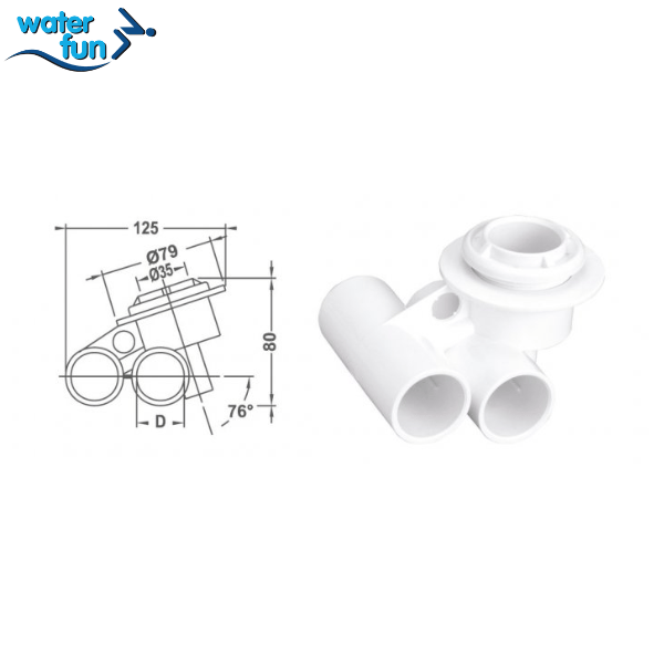 WF 1138 Ø32 mm Hava Ve Ø32 Su Çıkışlı Jakuzi Jet GövdesiJakuzi & Spa EkipmanlarıWater Fun43015123001