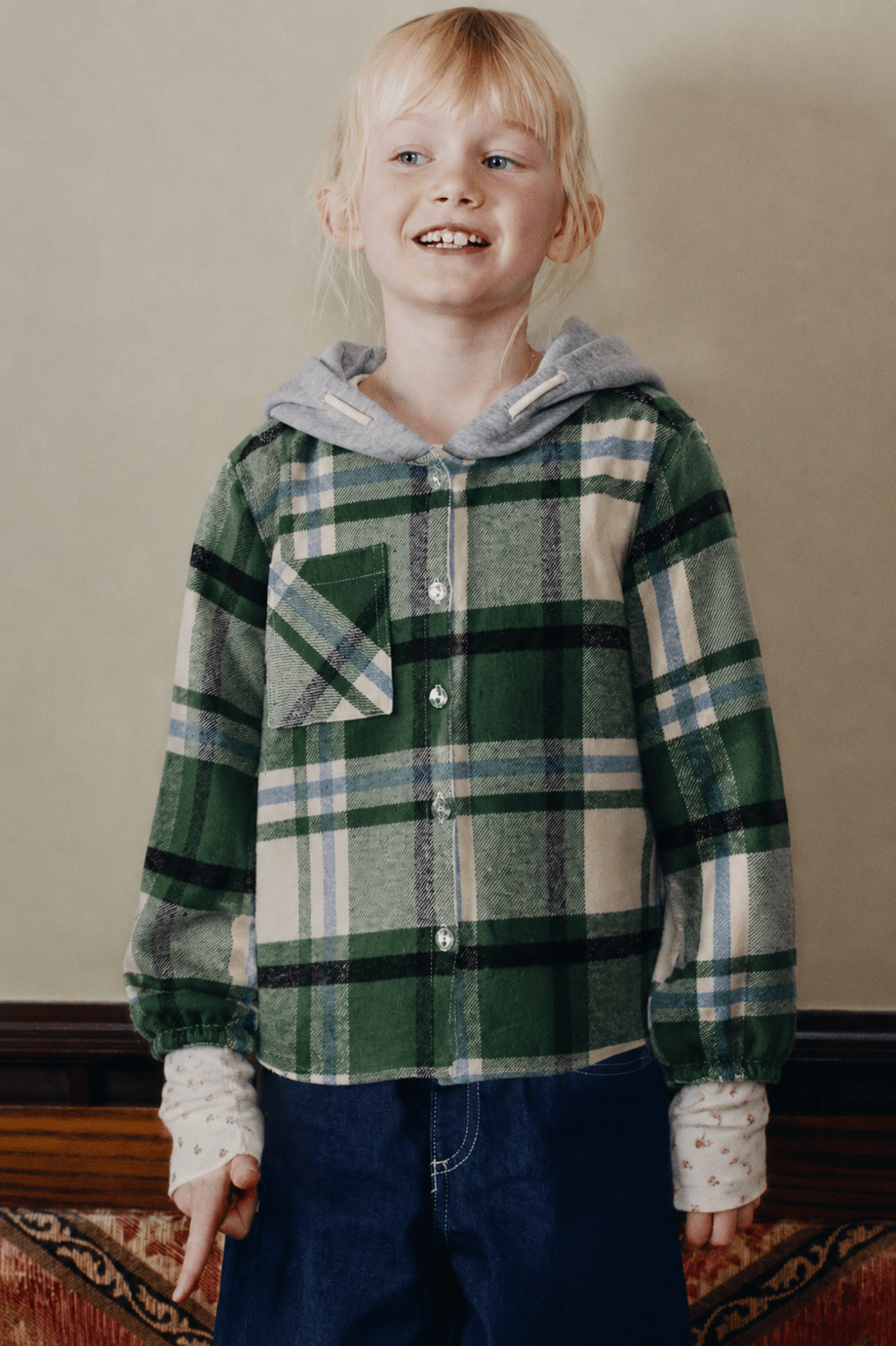 Boys Hooded Long Lumberjack Shirt Ages 1–5 – 423102