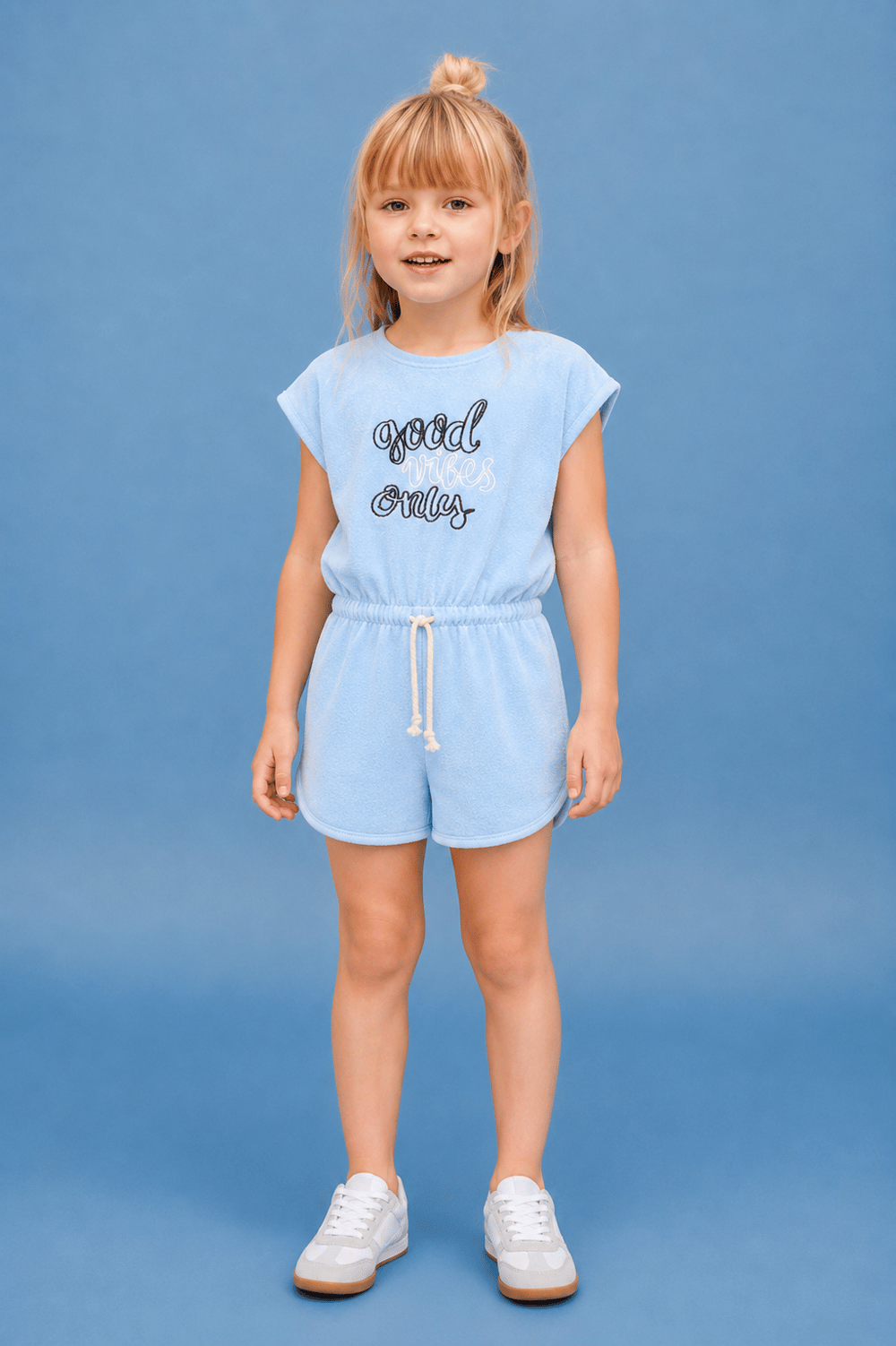 Girls Terry Short Sleeve Romper with Shorts Ages 1–5 – 222818