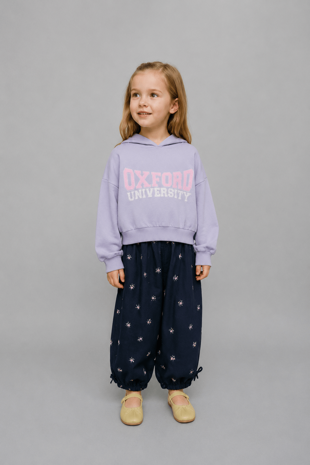 Kız Çocuk Kapşonlu Crop Sweatshirt 6-16 Yaş - 422304