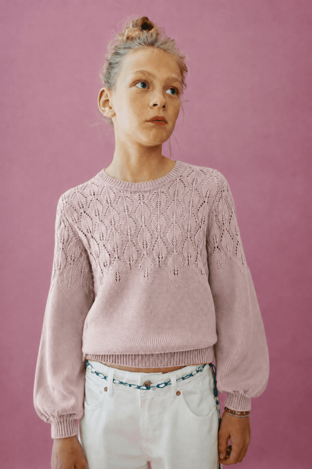 Girl Child Balon Sleeve Knit Sweater 6-16 Years 422410