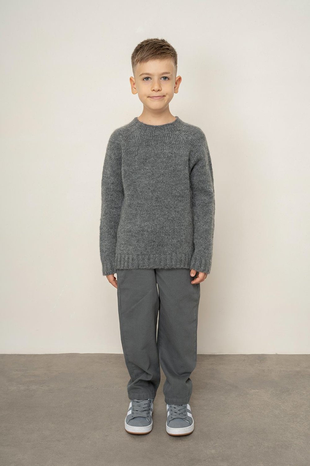 Брюки холщовые с поясом для мальчиков 3-8 лет -325216