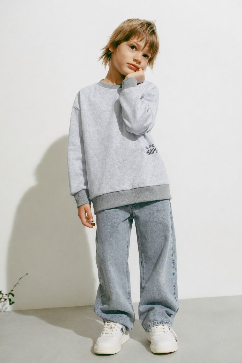 325309Erkek Çocuk Selanik Kabaran Baskılı Sweatshirt 9-14 Yaş -325309