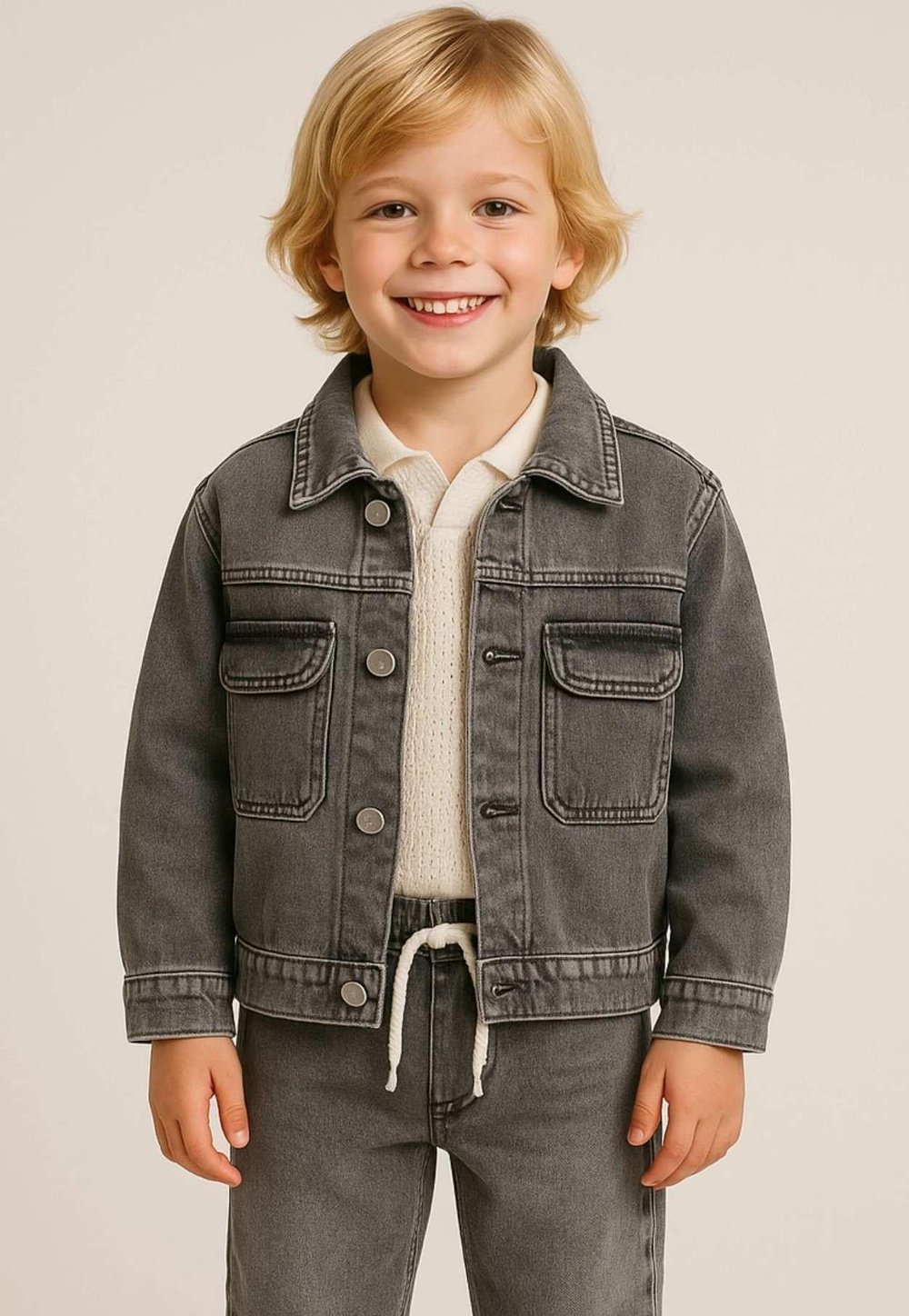 Erkek Çocuk Cepli Denim Ceket 3-8 Yaş 126520
