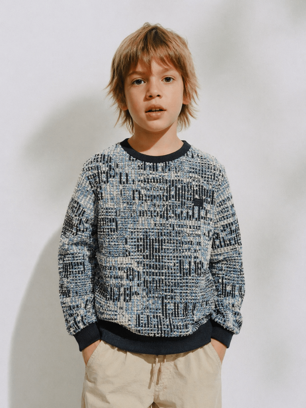 325331Erkek Çocuk Bürümcük Desenli Sweatshirt 9-14 Yaş -325331