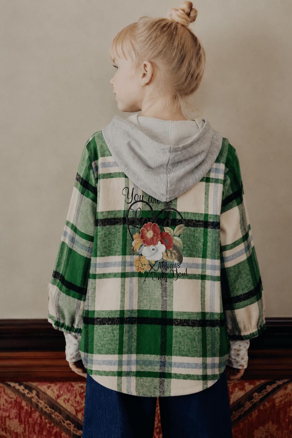 Girls Hooded Long Lumberjack Shirt Ages 6–16 – 423103