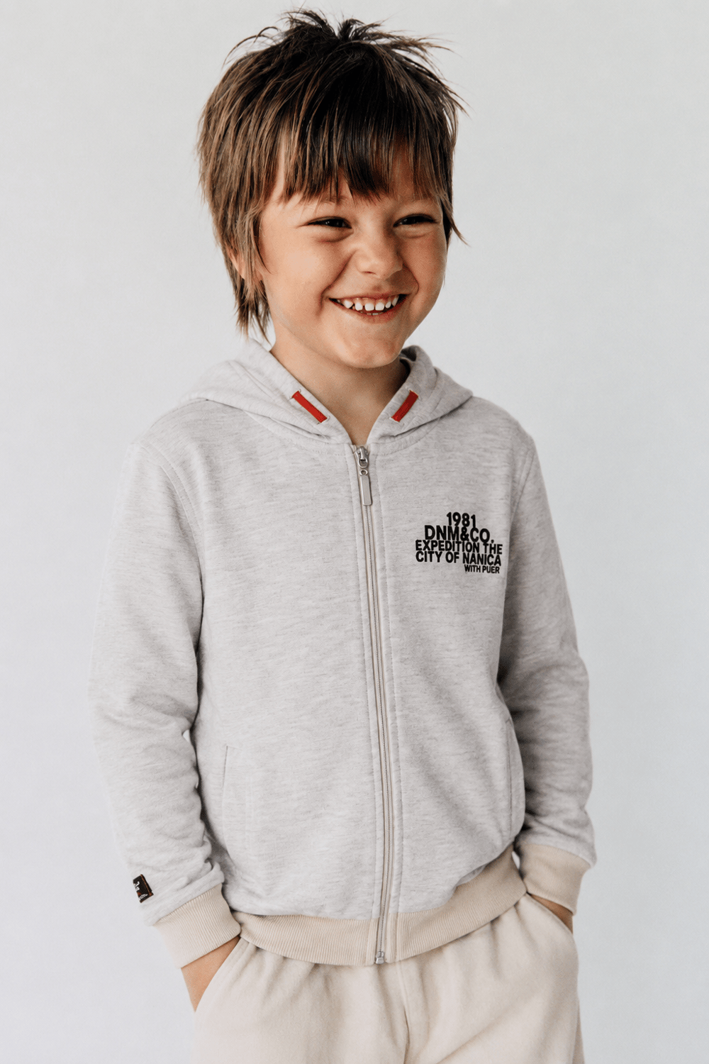Boys Hooded Zippered Sweatshirt Ages 1–5 – 322300