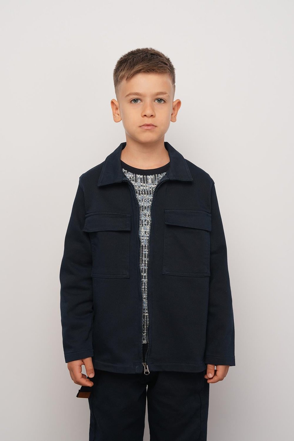 Boy Zippered Gabardine Shirt 9-14 Years -325124