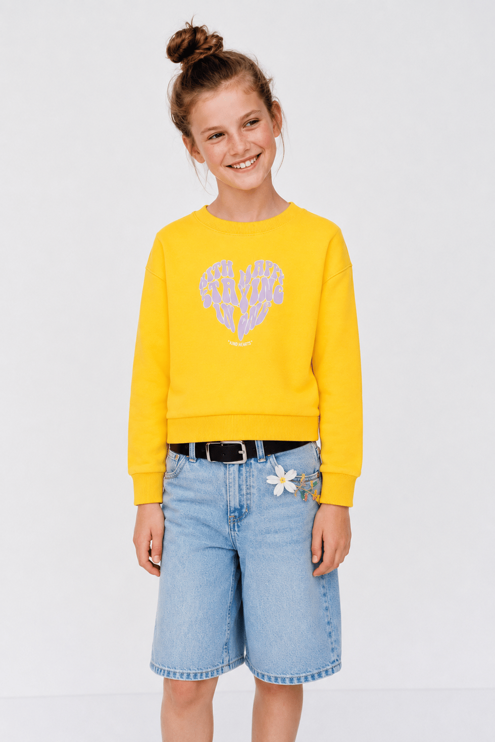 Kız Çocuk Baskılı Cotton Sweatshirt 1-5 Yaş
