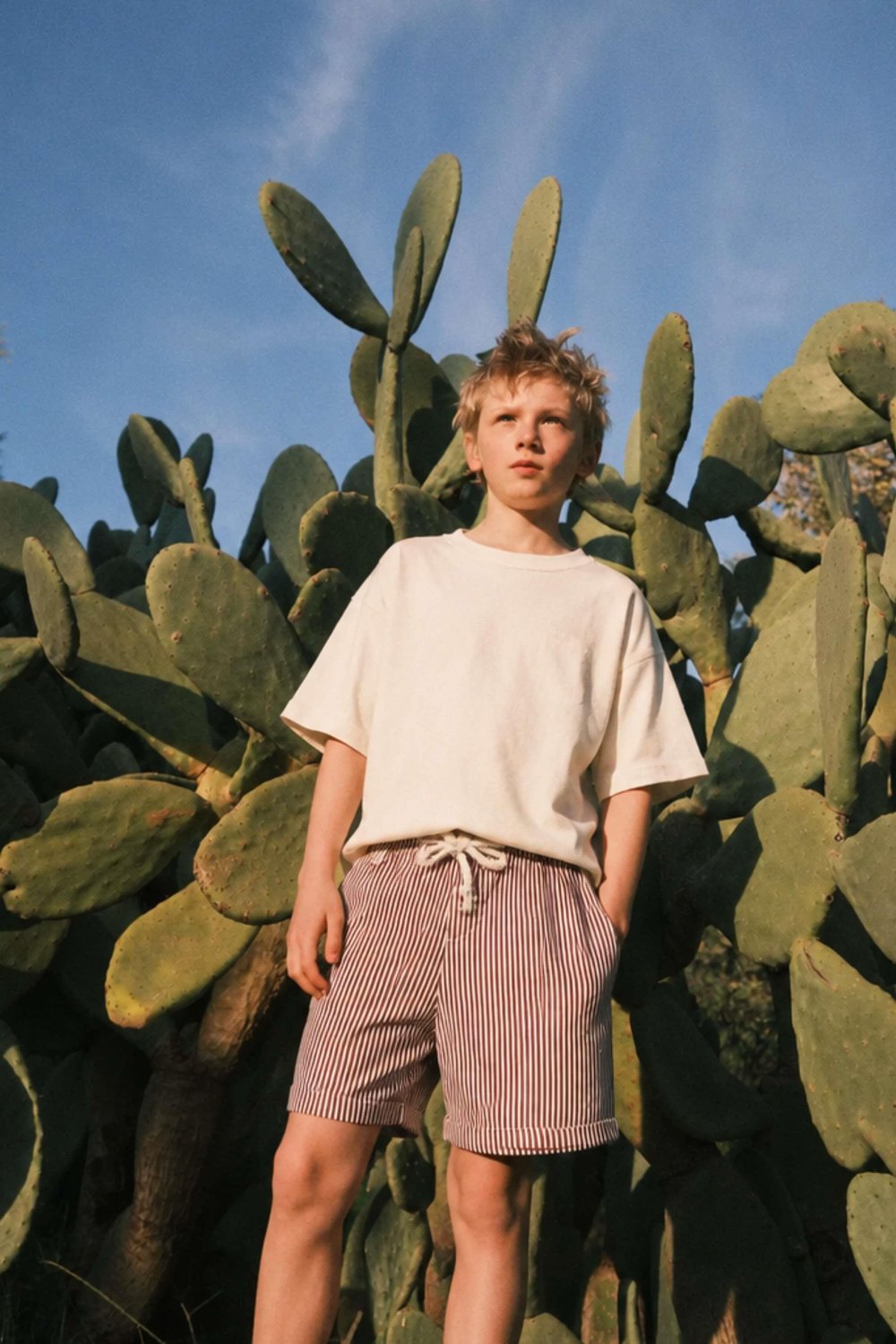 Boys Waffle Striped Shorts Ages 6–16 – 125223