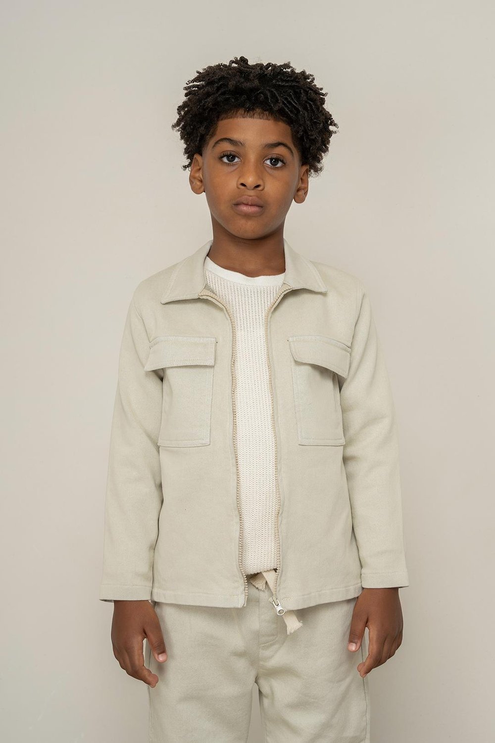 Boy Zippered Gabardine Shirt 9-14 Years -325124