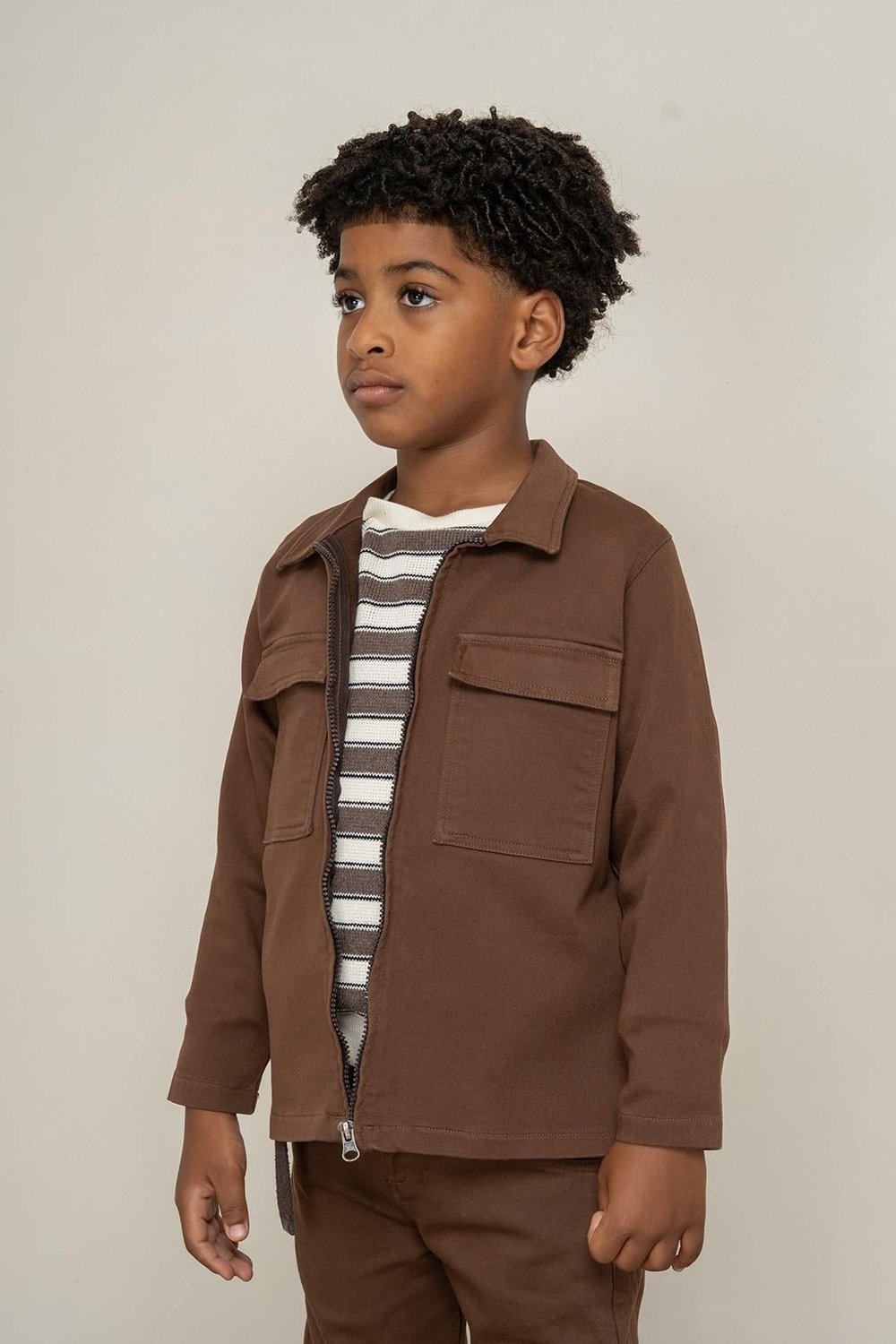 Boy Zippered Gabardine Shirt 9-14 Years -325124